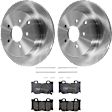 KIT-072924-3257 2-Wheel Set Rear Brake Disc and Pad Kit, Plain Surface 5 Lugs 308 mm Semi-metallic, Includes (1) Brake Pad Set and (2) Brake Disc