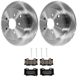 KIT-072924-3258 2-Wheel Set Rear Brake Disc and Pad Kit, Plain Surface 5 Lugs 308 mm Semi-metallic, Includes (1) Brake Pad Set and (2) Brake Disc
