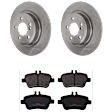 KIT-072924-3264 2-Wheel Set Rear Brake Disc and Pad Kit, Plain Surface 5 Lugs 295 mm Semi-metallic, Includes (2) Brake Disc and (1) Brake Pad Set