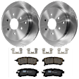 KIT-072924-3269 2-Wheel Set Rear Brake Disc and Pad Kit, Plain Surface 6 Lugs 350.01 mm Ceramic, Includes (1) Brake Pad Set and (2) Brake Disc