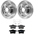 KIT-072924-3296 2-Wheel Set Rear Brake Disc and Pad Kit, Plain Surface 5 Lugs 325.88 mm Semi-metallic, Includes (1) Brake Pad Set and (2) Brake Disc