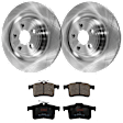 KIT-072924-3297 2-Wheel Set Rear Brake Disc and Pad Kit, Plain Surface 5 Lugs 325.88 mm Semi-metallic, Includes (1) Brake Pad Set and (2) Brake Disc