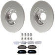 KIT-072924-3312 2-Wheel Set Rear Brake Disc and Pad Kit, Plain Surface 5 Lugs 278 mm Ceramic, Includes (1) Brake Pad Set and (2) Brake Disc