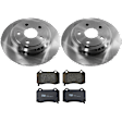 KIT-072924-3332 2-Wheel Set Rear Brake Disc and Pad Kit, Plain Surface 5 Lugs 329.95 mm Ceramic, Includes (1) Brake Pad Set and (2) Brake Disc