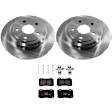 KIT-072924-3333 2-Wheel Set Rear Brake Disc and Pad Kit, Plain Surface 5 Lugs 329.95 mm Ceramic, Includes (1) Brake Pad Set and (2) Brake Disc