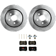 KIT-072924-3339 2-Wheel Set Rear Brake Disc and Pad Kit, Plain Surface 5 Lugs 350.01 mm Ceramic, Includes (2) Brake Disc and (1) Brake Pad Set