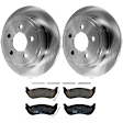 KIT-072924-3341 2-Wheel Set Rear Brake Disc and Pad Kit, Plain Surface 5 Lugs 284.99 mm Ceramic, Includes (2) Brake Disc and (1) Brake Pad Set
