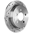 KIT-072924-3345 2-Wheel Set Rear Brake Disc and Pad Kit, Cross-drilled and Slotted 5 Lugs 285 mm Ceramic, Includes (1) Brake Pad Set and (2) Brake Disc