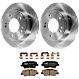 KIT-072924-3368 2-Wheel Set Rear Brake Disc and Pad Kit, Plain Surface 5 Lugs 261.87 mm Ceramic, Includes (1) Brake Pad Set and (2) Brake Disc