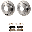 KIT-072924-3370 2-Wheel Set Rear Brake Disc and Pad Kit, Cross-drilled and Slotted 5 Lugs 262 mm Ceramic, Includes (2) Brake Disc and (1) Brake Pad Set