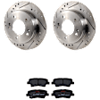 KIT-072924-3371 2-Wheel Set Rear Brake Disc and Pad Kit, Cross-drilled and Slotted 5 Lugs 262 mm Ceramic, Includes (2) Brake Disc and (1) Brake Pad Set
