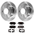 KIT-072924-3373 2-Wheel Set Rear Brake Disc and Pad Kit, Plain Surface 5 Lugs 261.87 mm Ceramic, Includes (1) Brake Pad Set and (2) Brake Disc