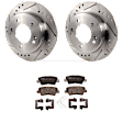 KIT-072924-3374 2-Wheel Set Rear Brake Disc and Pad Kit, Cross-drilled and Slotted 5 Lugs 262 mm Ceramic, Includes (2) Brake Disc and (1) Brake Pad Set