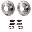 KIT-072924-3375 2-Wheel Set Rear Brake Disc and Pad Kit, Cross-drilled and Slotted 5 Lugs 262 mm Ceramic, Includes (2) Brake Disc and (1) Brake Pad Set