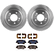 KIT-072924-3379 2-Wheel Set Rear Brake Disc and Pad Kit, Plain Surface 5 Lugs 283.97 mm Semi-metallic, Includes (1) Brake Pad Set and (2) Brake Disc