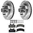 KIT-072924-337 2-Wheel Set Front Brake Disc and Pad Kit, Plain Surface 5 Lugs 294.89 mm Semi-metallic, Includes (2) Brake Disc and (1) Brake Pad Set