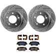 KIT-072924-3380 2-Wheel Set Rear Brake Disc and Pad Kit, Cross-drilled and Slotted 5 Lugs 282.96 mm Semi-metallic, Includes (1) Brake Pad Set and (2) Brake Disc