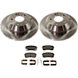 KIT-072924-3388 2-Wheel Set Rear Brake Disc and Pad Kit, Plain Surface 5 Lugs 302.01 mm Ceramic, Includes (1) Brake Pad Set and (2) Brake Disc