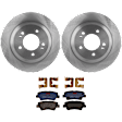 KIT-072924-3398 2-Wheel Set Rear Brake Disc and Pad Kit, Plain Surface 5 Lugs 283.97 mm Semi-metallic, Includes (1) Brake Pad Set and (2) Brake Disc