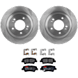 KIT-072924-3400 2-Wheel Set Rear Brake Disc and Pad Kit, Plain Surface 5 Lugs 283.97 mm Semi-metallic, Includes (1) Brake Pad Set and (2) Brake Disc