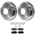 KIT-072924-3402 2-Wheel Set Rear Brake Disc and Pad Kit, Plain Surface 5 Lugs 261.87 mm Ceramic, Includes (2) Brake Disc and (1) Brake Pad Set