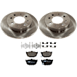 KIT-072924-3408 2-Wheel Set Rear Brake Disc and Pad Kit, Plain Surface 4 Lugs 257.81 mm Ceramic, Includes (1) Brake Pad Set and (2) Brake Disc