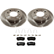 KIT-072924-3409 2-Wheel Set Rear Brake Disc and Pad Kit, Plain Surface 4 Lugs 257.81 mm Semi-metallic, Includes (1) Brake Pad Set and (2) Brake Disc
