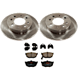KIT-072924-3410 2-Wheel Set Rear Brake Disc and Pad Kit, Plain Surface 4 Lugs 257.81 mm Ceramic, Includes (1) Brake Pad Set and (2) Brake Disc