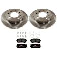 KIT-072924-3411 2-Wheel Set Rear Brake Disc and Pad Kit, Plain Surface 4 Lugs 257.81 mm Semi-metallic, Includes (1) Brake Pad Set and (2) Brake Disc