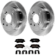 KIT-072924-3414 2-Wheel Set Rear Brake Disc and Pad Kit, Plain Surface 5 Lugs 302.01 mm Ceramic, Includes (2) Brake Disc and (1) Brake Pad Set