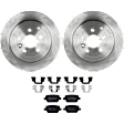 KIT-072924-3428 2-Wheel Set Rear Brake Disc and Pad Kit, Plain Surface 5 Lugs 302.01 mm Semi-metallic, Includes (1) Brake Pad Set and (2) Brake Disc