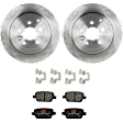 KIT-072924-3429 2-Wheel Set Rear Brake Disc and Pad Kit, Plain Surface 5 Lugs 302.01 mm Semi-metallic, Includes (1) Brake Pad Set and (2) Brake Disc