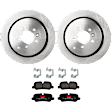 KIT-072924-3435 2-Wheel Set Rear Brake Disc and Pad Kit, Plain Surface 5 Lugs 350.01 mm Semi-metallic, Includes (2) Brake Disc and (1) Brake Pad Set