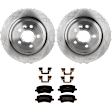 KIT-072924-3437 2-Wheel Set Rear Brake Disc and Pad Kit, Plain Surface 5 Lugs 302.01 mm Ceramic, Includes (2) Brake Disc and (1) Brake Pad Set