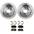 KIT-072924-3438 2-Wheel Set Rear Brake Disc and Pad Kit, Plain Surface 5 Lugs 302.01 mm Semi-metallic, Includes (2) Brake Disc and (1) Brake Pad Set