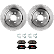 KIT-072924-3439 2-Wheel Set Brake Disc and Pad Kit, Plain Surface 5 Lugs 302.01 mm Semi-metallic, Includes (2) Brake Disc and (1) Brake Pad Set