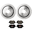 KIT-072924-3452 2-Wheel Set Rear Brake Disc and Pad Kit, Plain Surface 5 Lugs 350.01 mm Semi-metallic, Includes (2) Brake Disc and (1) Brake Pad Set