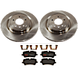 KIT-072924-3455 2-Wheel Set Rear Brake Disc and Pad Kit, Plain Surface 5 Lugs 365 mm Ceramic, Includes (1) Brake Pad Set and (2) Brake Disc