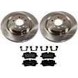 KIT-072924-3457 2-Wheel Set Rear Brake Disc and Pad Kit, Plain Surface 5 Lugs 365 mm Semi-metallic, Includes (1) Brake Pad Set and (2) Brake Disc