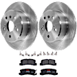 KIT-072924-3476 2-Wheel Set Rear Brake Disc and Pad Kit, Plain Surface 5 Lugs 288.04 mm Ceramic, Includes (2) Brake Disc and (1) Brake Pad Set