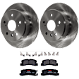 KIT-072924-3479 2-Wheel Set Rear Brake Disc and Pad Kit, Plain Surface 5 Lugs 268.99 mm Ceramic, Includes (1) Brake Pad Set and (2) Brake Disc