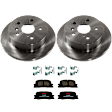 2002 Toyota Camry - 2-Wheel Set Rear Brake Disc and Pad Kit, Plain Surface, 5 Lugs, 268.99 mm, Ceramic, Japan Built Vehicle, 2.4L 4Cyl, Includes (2) Brake Disc, (1) Brake Pad Set