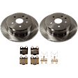 KIT-072924-3495 2-Wheel Set Rear Brake Disc and Pad Kit, Plain Surface 5 Lugs 307.09 mm Ceramic, Includes (2) Brake Disc and (1) Brake Pad Set