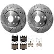 KIT-072924-3497 2-Wheel Set Rear Brake Disc and Pad Kit, Cross-drilled and Slotted 5 Lugs 307 mm Ceramic, Includes (2) Brake Disc and (1) Brake Pad Set