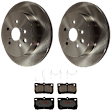 KIT-072924-3502 2-Wheel Set Rear Brake Disc and Pad Kit, Plain Surface 5 Lugs 309.88 mm Ceramic, Includes (1) Brake Pad Set and (2) Brake Disc