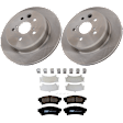 KIT-072924-3504 2-Wheel Set Rear Brake Disc and Pad Kit, Plain Surface 5 Lugs 310.13 mm Ceramic, Includes (2) Brake Disc and (1) Brake Pad Set