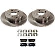 2008 Toyota RAV4 - 4-Piece Kit Rear Brake Disc and Pad Kit, Plain Surface, 5 Lugs, Ceramic, 3.5L 6Cyl,  Includes (2) Brake Disc and (1) Brake Pad Set