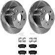 KIT-072924-3515 2-Wheel Set Rear Brake Disc and Pad Kit, Plain Surface 5 Lugs 280.92 mm Semi-metallic, Includes (1) Brake Pad Set and (2) Brake Disc