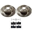 KIT-072924-3536 2-Wheel Set Rear Brake Disc and Pad Kit, Plain Surface 5 Lugs 309.88 mm Semi-metallic, Includes (1) Brake Pad Set and (2) Brake Disc