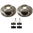 KIT-072924-3537 2-Wheel Set Rear Brake Disc and Pad Kit, Plain Surface 5 Lugs 309.88 mm Semi-metallic, Includes (1) Brake Pad Set and (2) Brake Disc